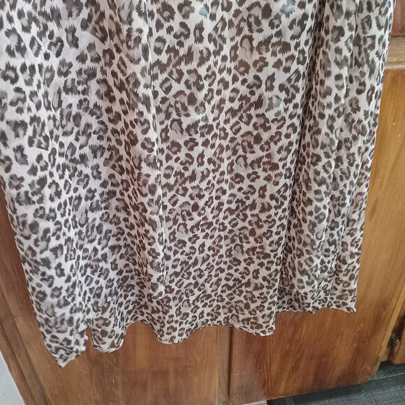 Turquoise Haven Sheer Leopard Animal Print Kimono Duster One Size Beach Cover Up - Picture 2 of 6